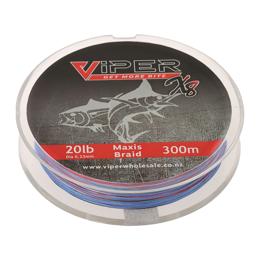 Viper Tackle X8 Maxis Braid Multi-Colour 300m 20lb 0.23mm