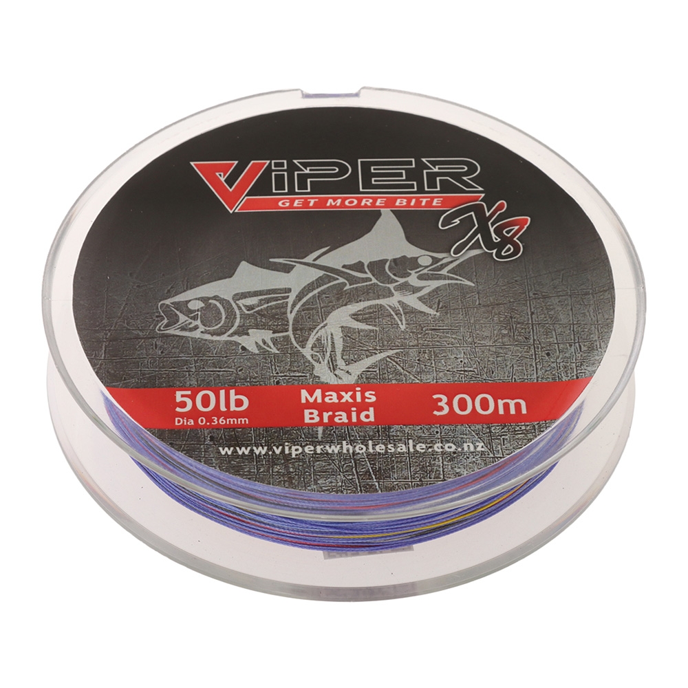 Viper Tackle X8 Maxis Braid Multi-Colour 300m 50lb 0.36mm