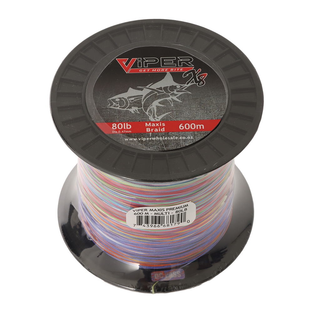 Viper Tackle X8 Maxis Braid Multi-Colour 600m 80lb 0.47mm