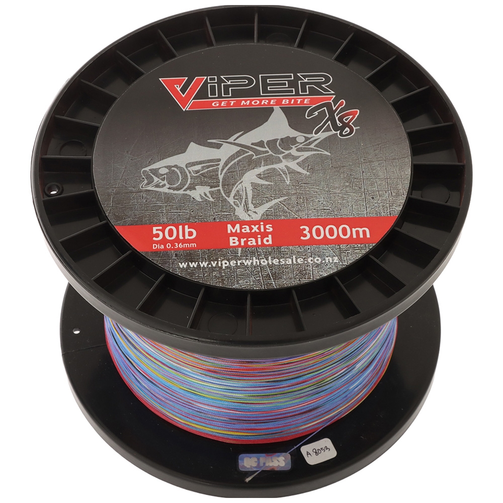Viper Tackle X8 Maxis Braid Multi-Colour 3000m 50lb 0.36mm