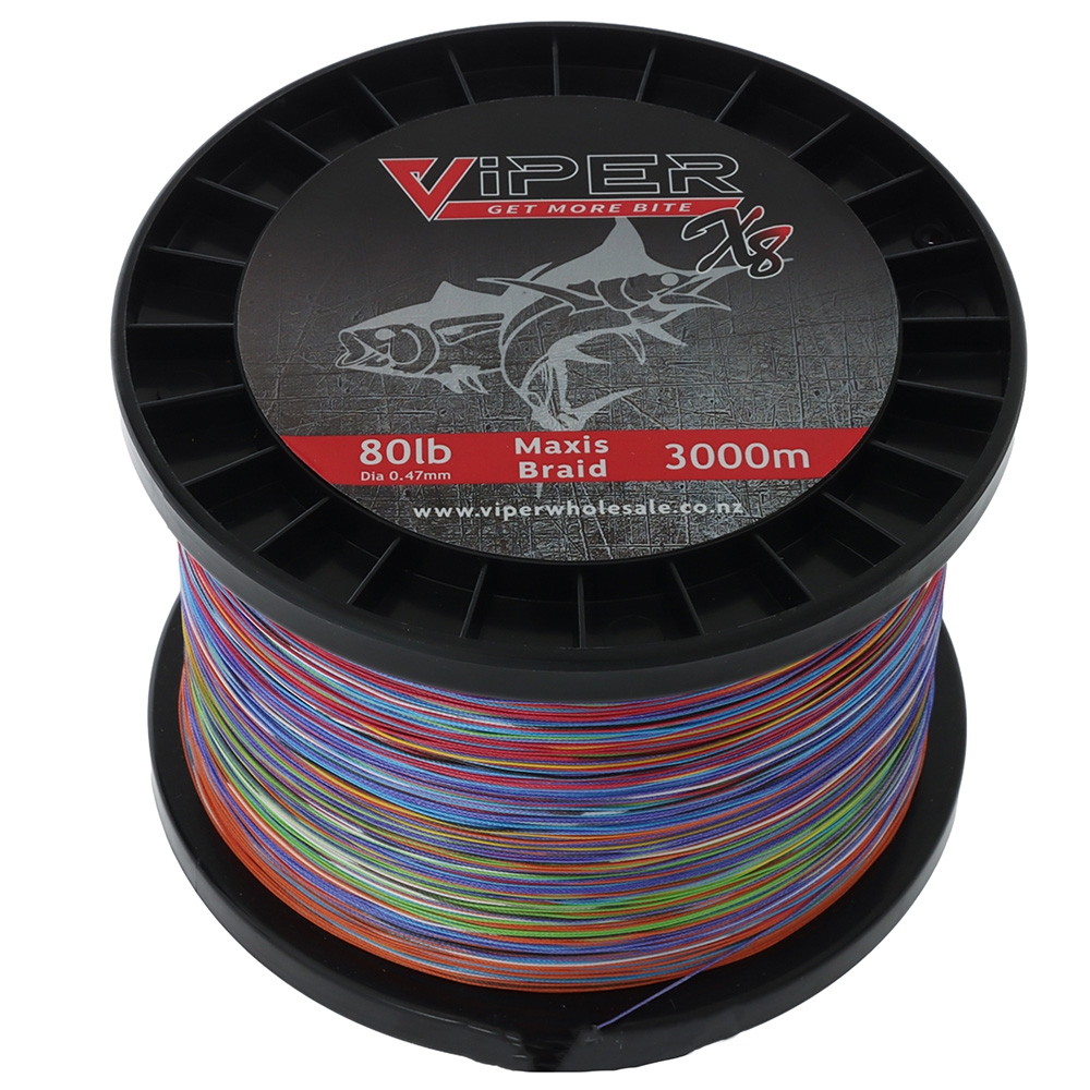 Viper Tackle X8 Maxis Braid Multi-Colour 3000m 80lb 0.47mm
