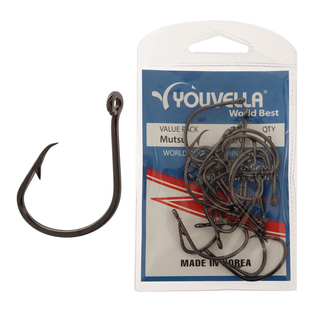 Youvella Hi-Carbon Mutsu Hooks Value Pack 5/0 Qty 18