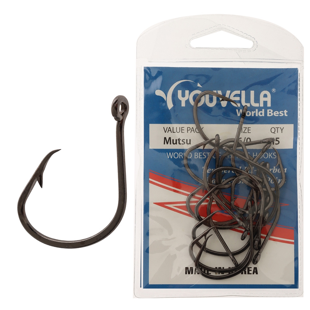 Youvella Hi-Carbon Mutsu Hooks Value Pack 6/0 Qty 15