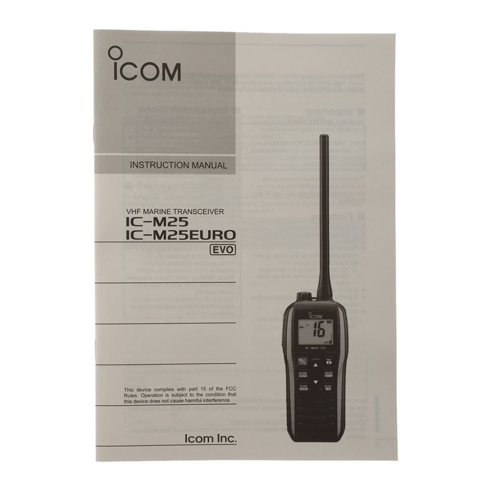 Icom IC-M25 EVO Floating Handheld VHF Radio with Eco Mode Black