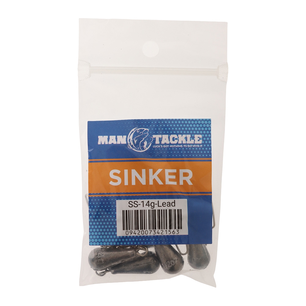 ManTackle Stainless Steel Lead Teardrop Swivel Sinker Light 14g Qty 10