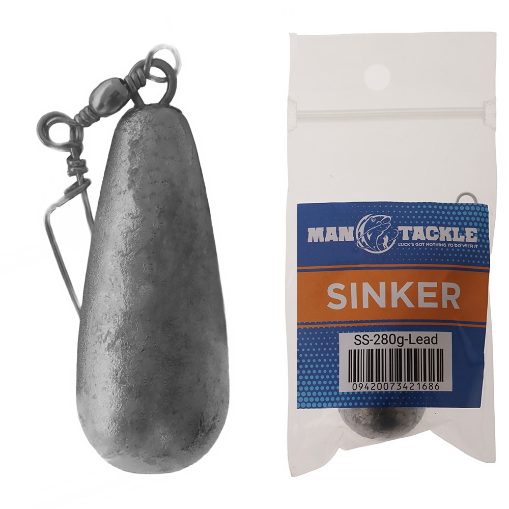 ManTackle Stainless Steel Lead Teardrop Swivel Sinker Heavy 280g Qty 1