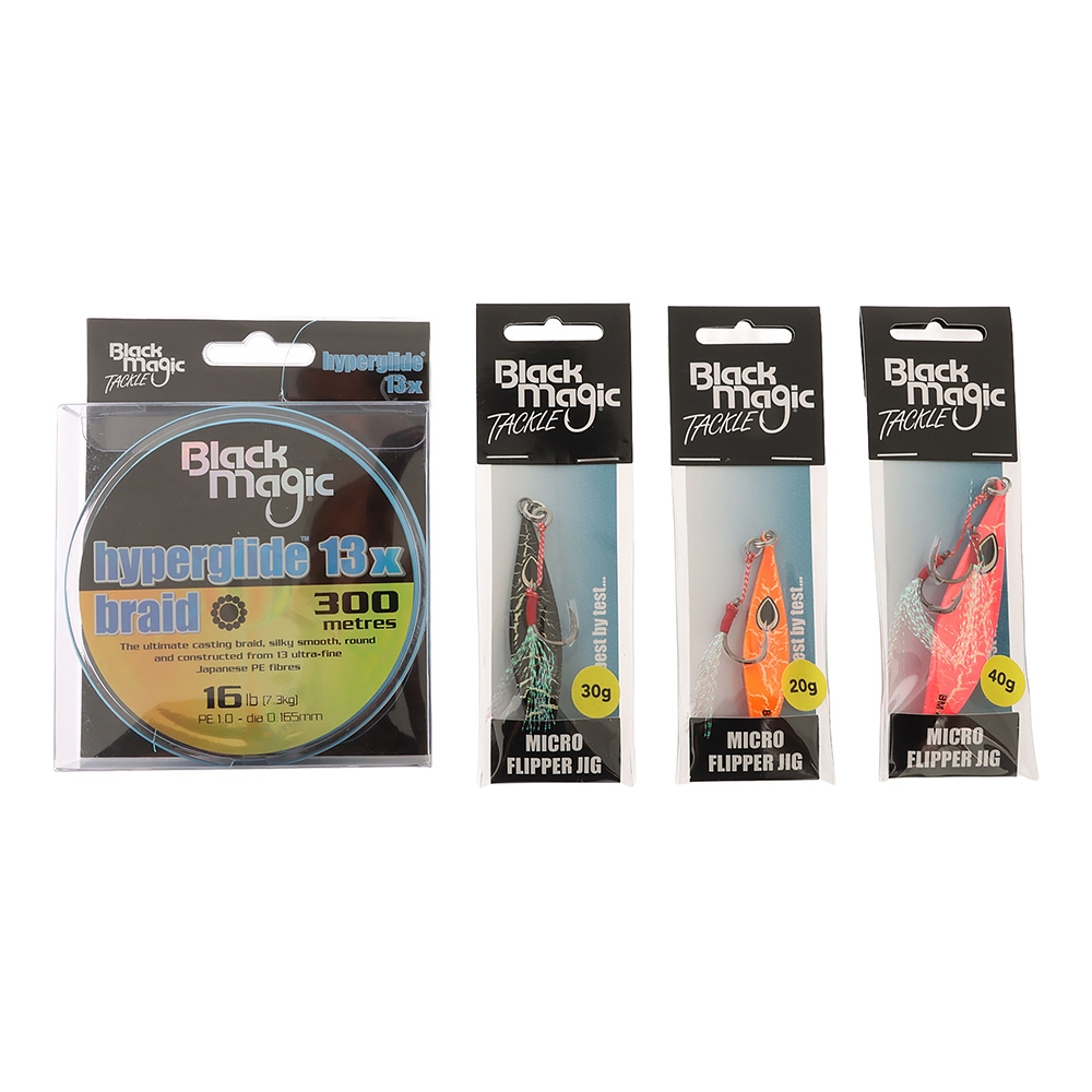 Black Magic Hyperglide Braid & Micro Flipper Jig Value Pack