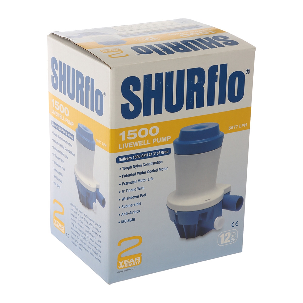 Shurflo High Flow Livewell Pump with Washdown Port 1500GPH 12V 