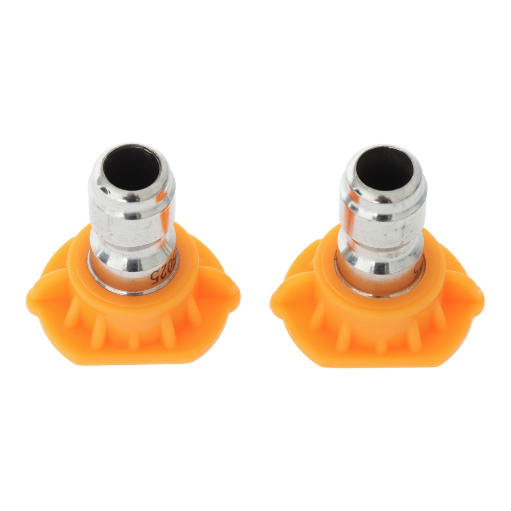 High-Reach Water Blaster Nozzle Tip 1/4-inch Quick-Connect Orange 2-Pack