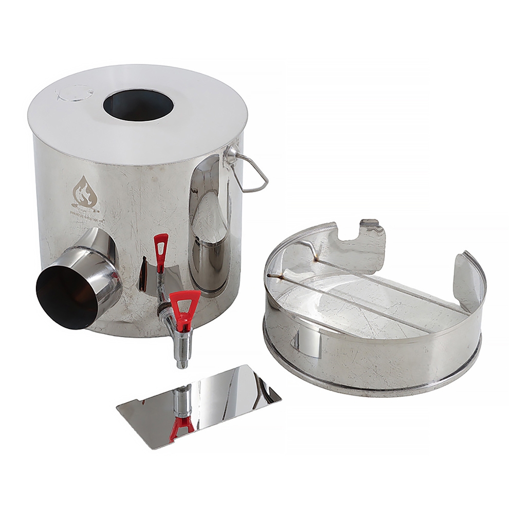 Rocket Boil 'N' Cook Wood Stove Dual Action Camping Cooker & Water Boiler 15L