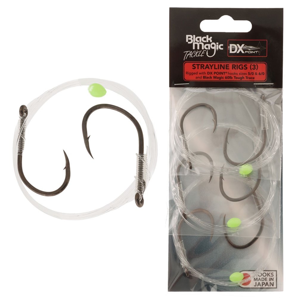 Black Magic DX Point Hook Strayline Rig 5/0 & 6/0 Qty 3