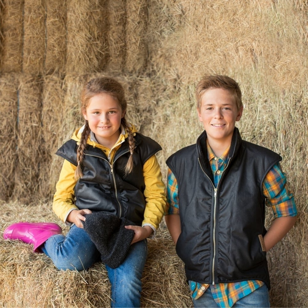 Styx Mill Oilskin Fur Lined Kids Vest