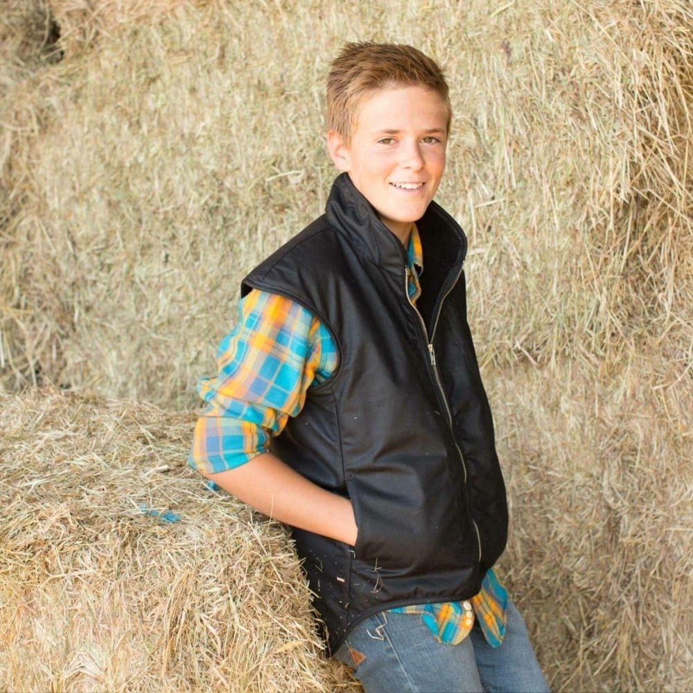 Styx Mill Oilskin Fur Lined Kids Vest