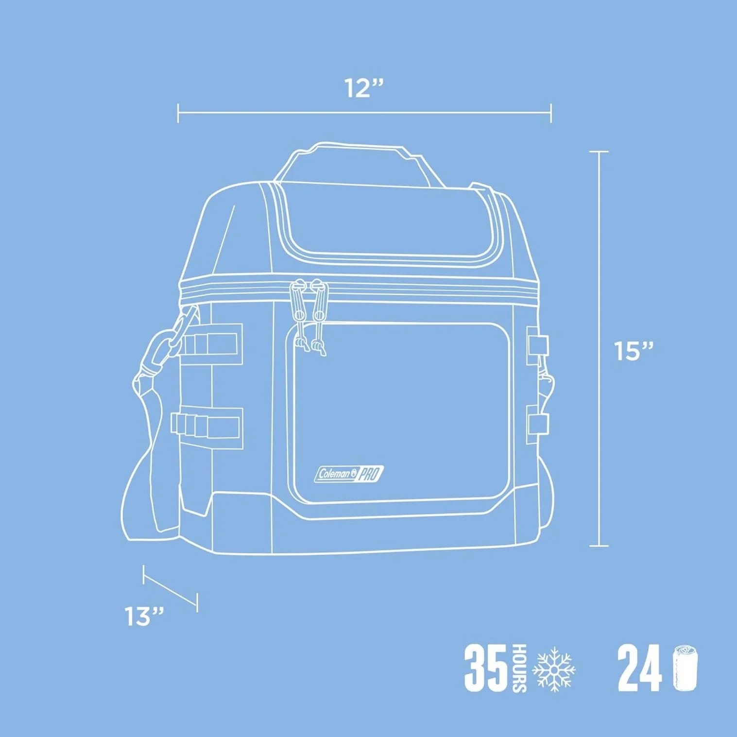Coleman Pro 24-Can Soft Cooler Sky Blue
