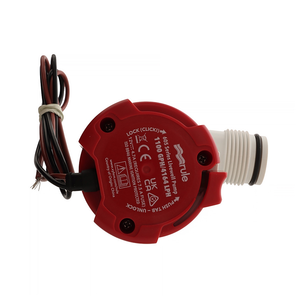 Rule High Speed Straight Thru-Hull Livewell Pump 12V 1100GPH