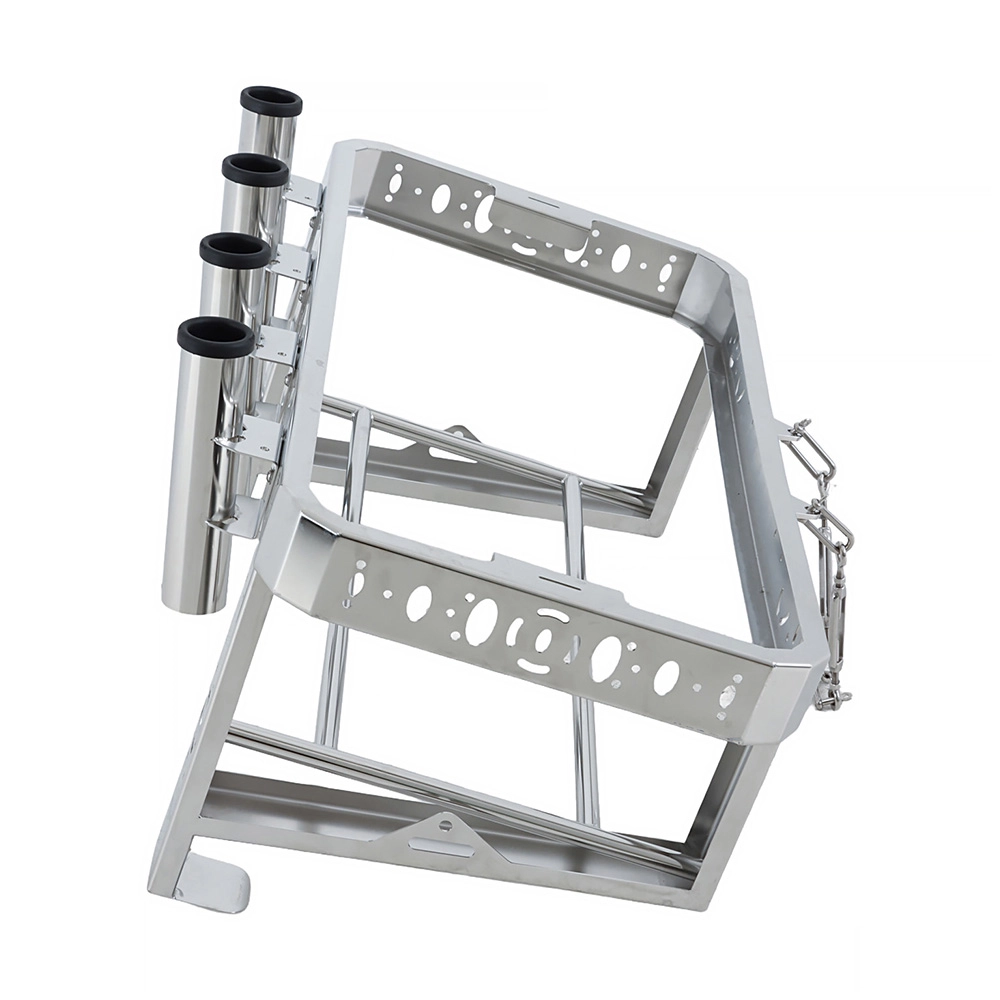 Stainless Steel Jet Ski Chilly Bin Rack Kit with 4 Fishing Rod Holders ...