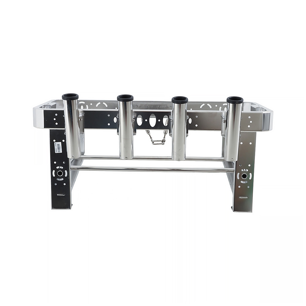 Stainless Steel Jet Ski Chilly Bin Rack Kit with 4 Fishing Rod Holders - Fits Yamaha VX/ FX 