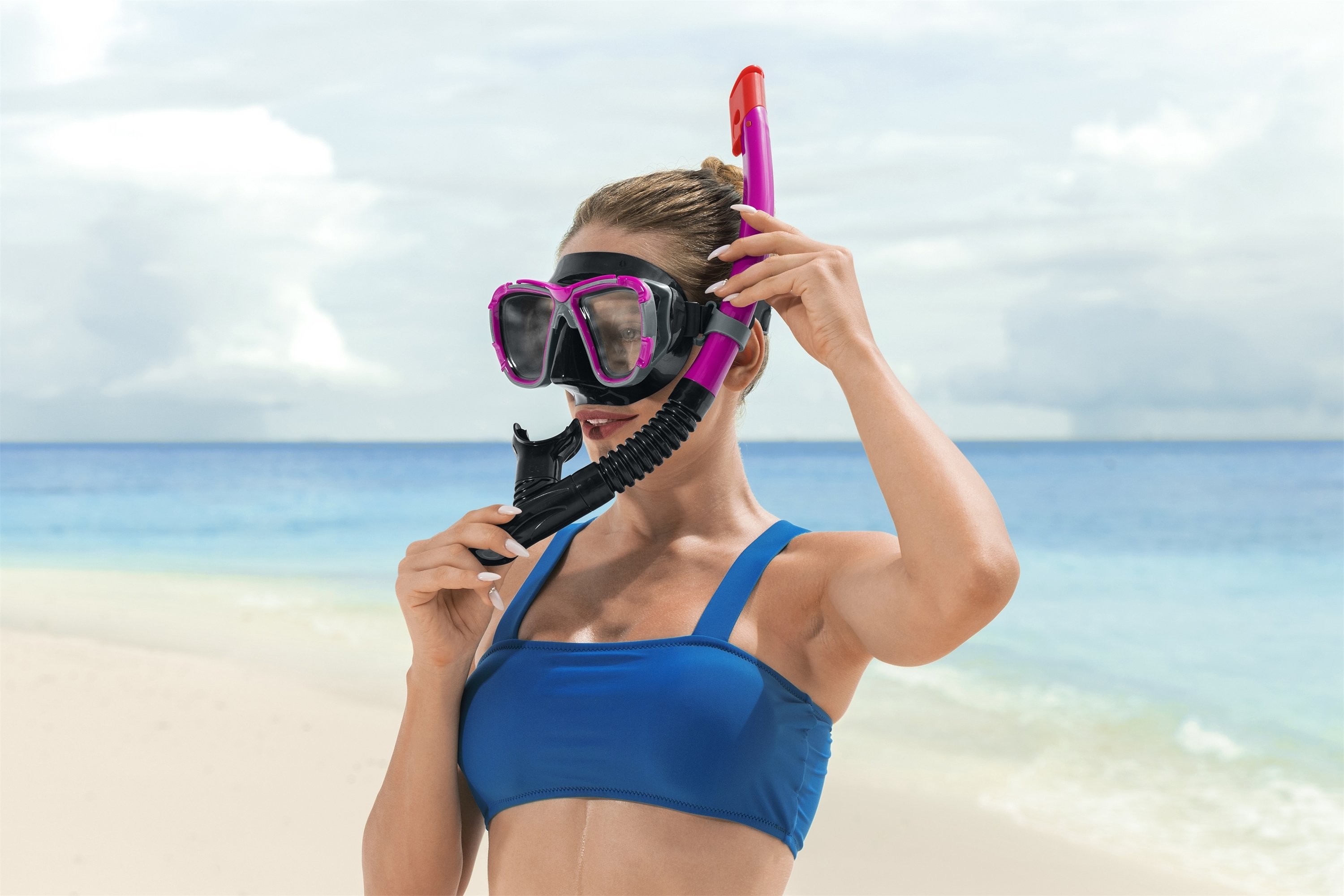 Bestway Inspira Pro Mask and Snorkel Set Pink/Black