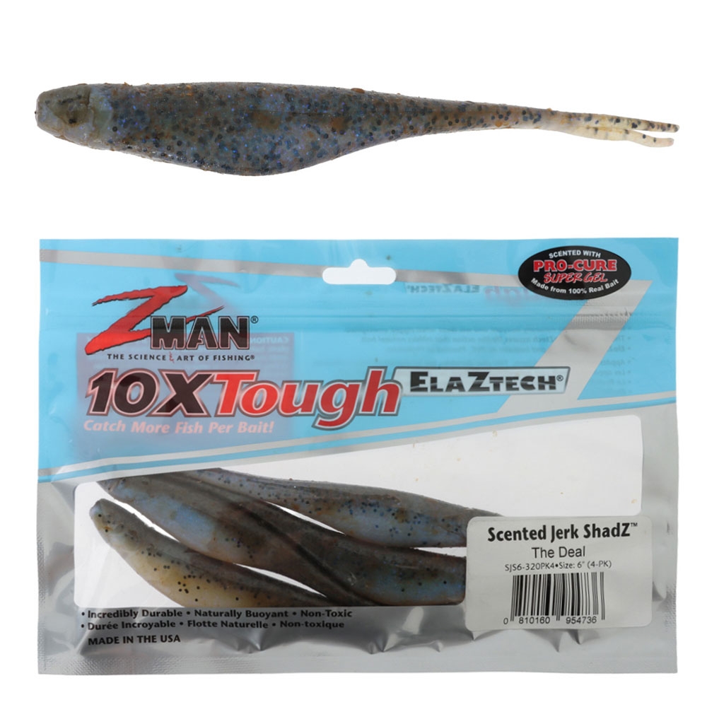 Z-Man Jerk ShadZ Scented Soft Bait 15cm Qty 4 The Deal