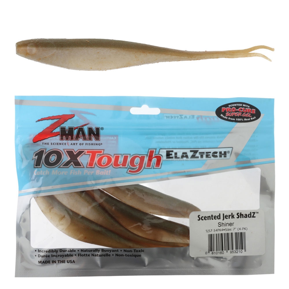 Z-Man Jerk ShadZ Scented Soft Bait 17cm Qty 4 Shiner
