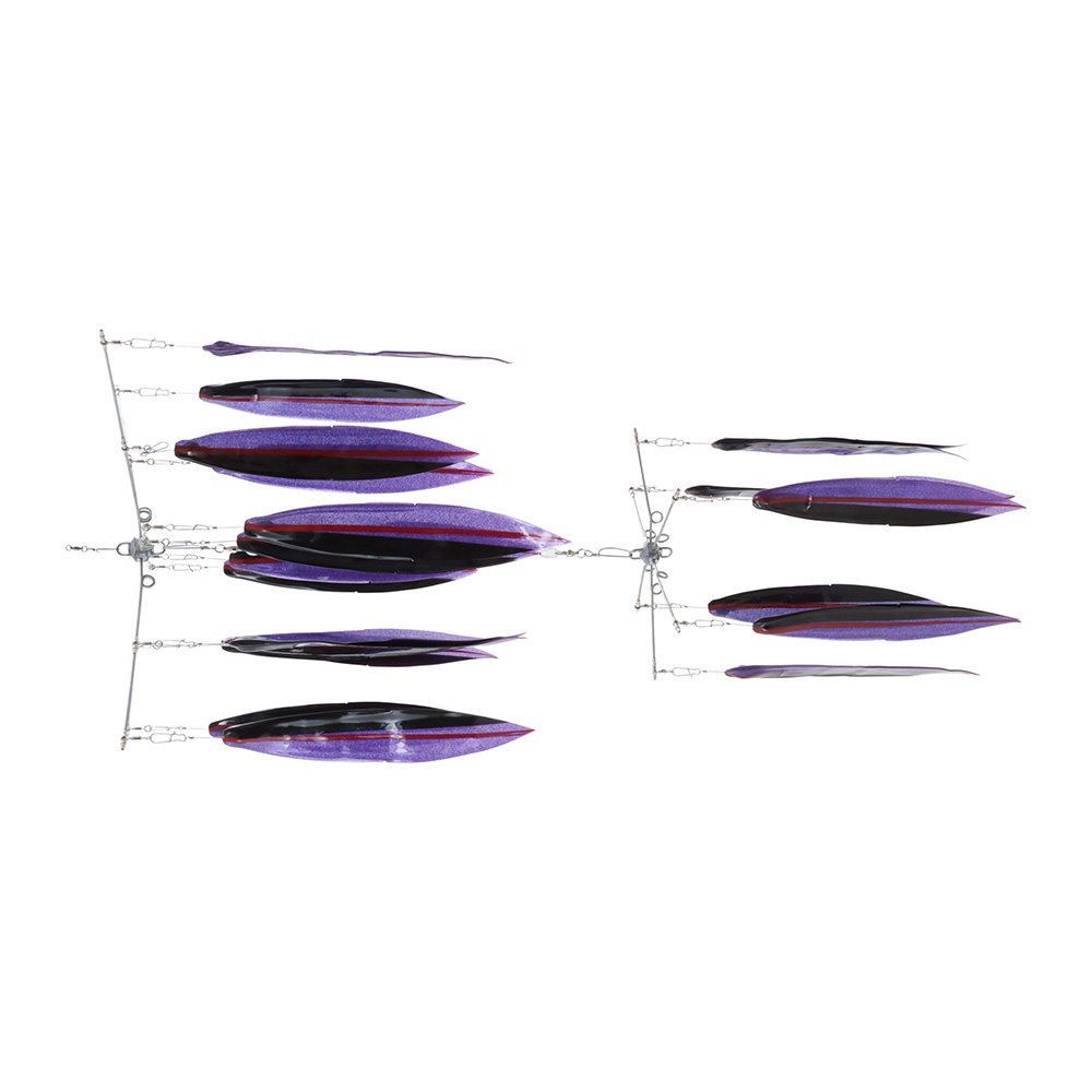 Bonze 18-Bait 2-Tier Flap Skirt Dredge Teaser Black/Purple