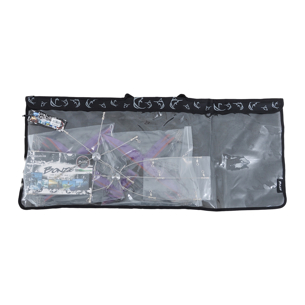 Bonze 18-Bait 2-Tier Flap Skirt Dredge Teaser Black/Purple