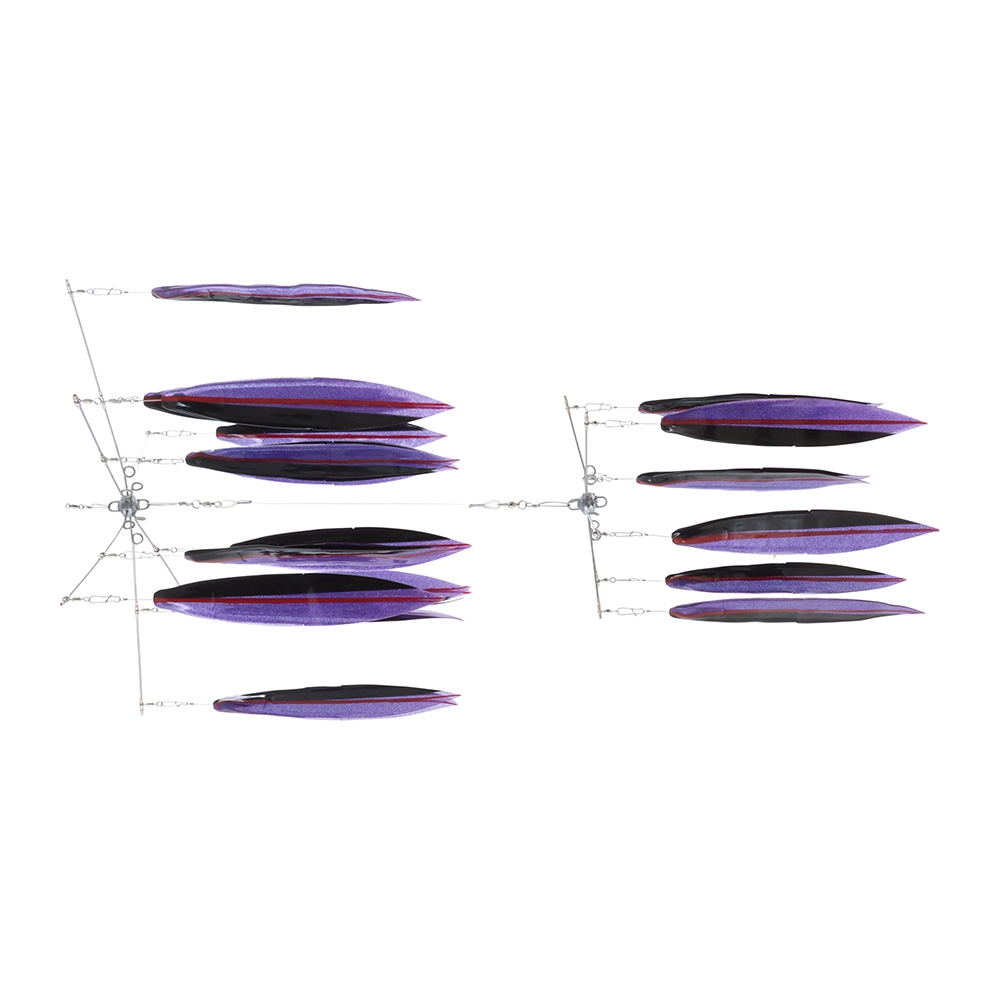 Bonze 18-Bait 2-Tier Flap Skirt Dredge Teaser Black/Purple