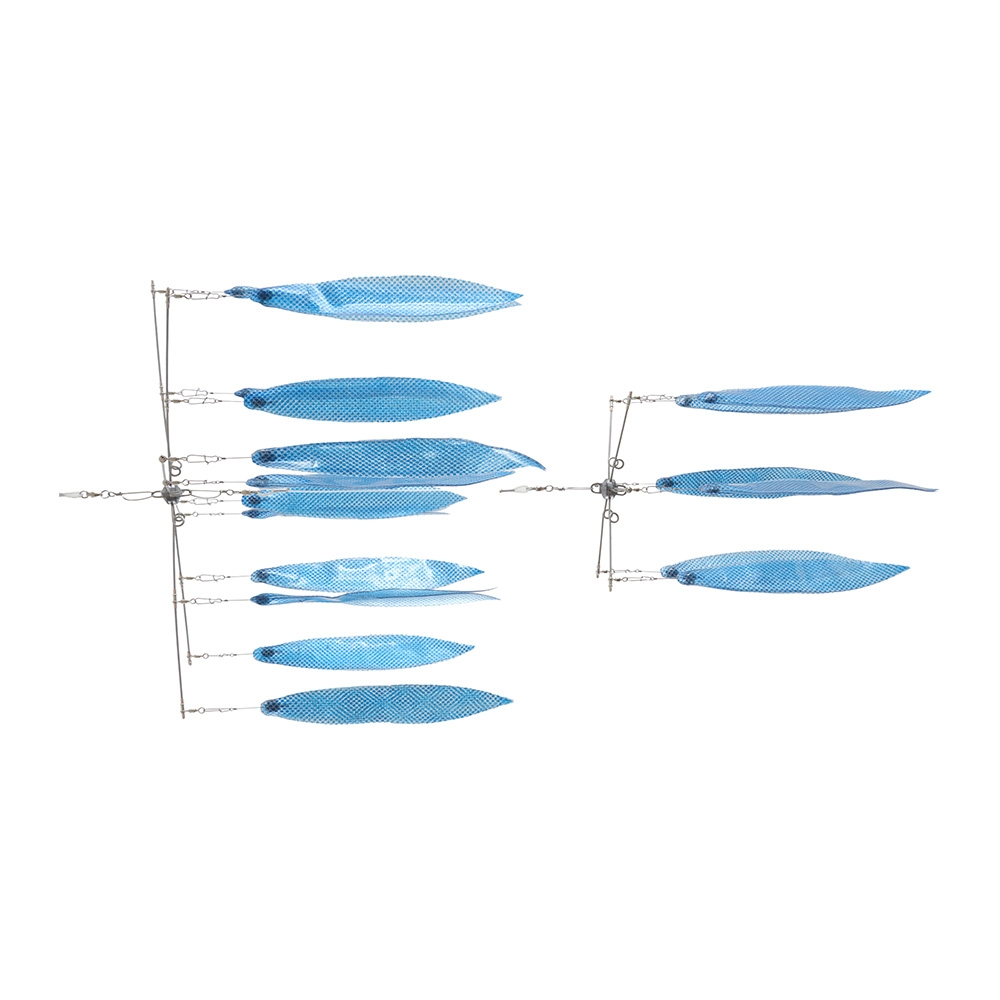 Bonze 18-Bait 2-Tier Flap Skirt Dredge Teaser Blue/Silver