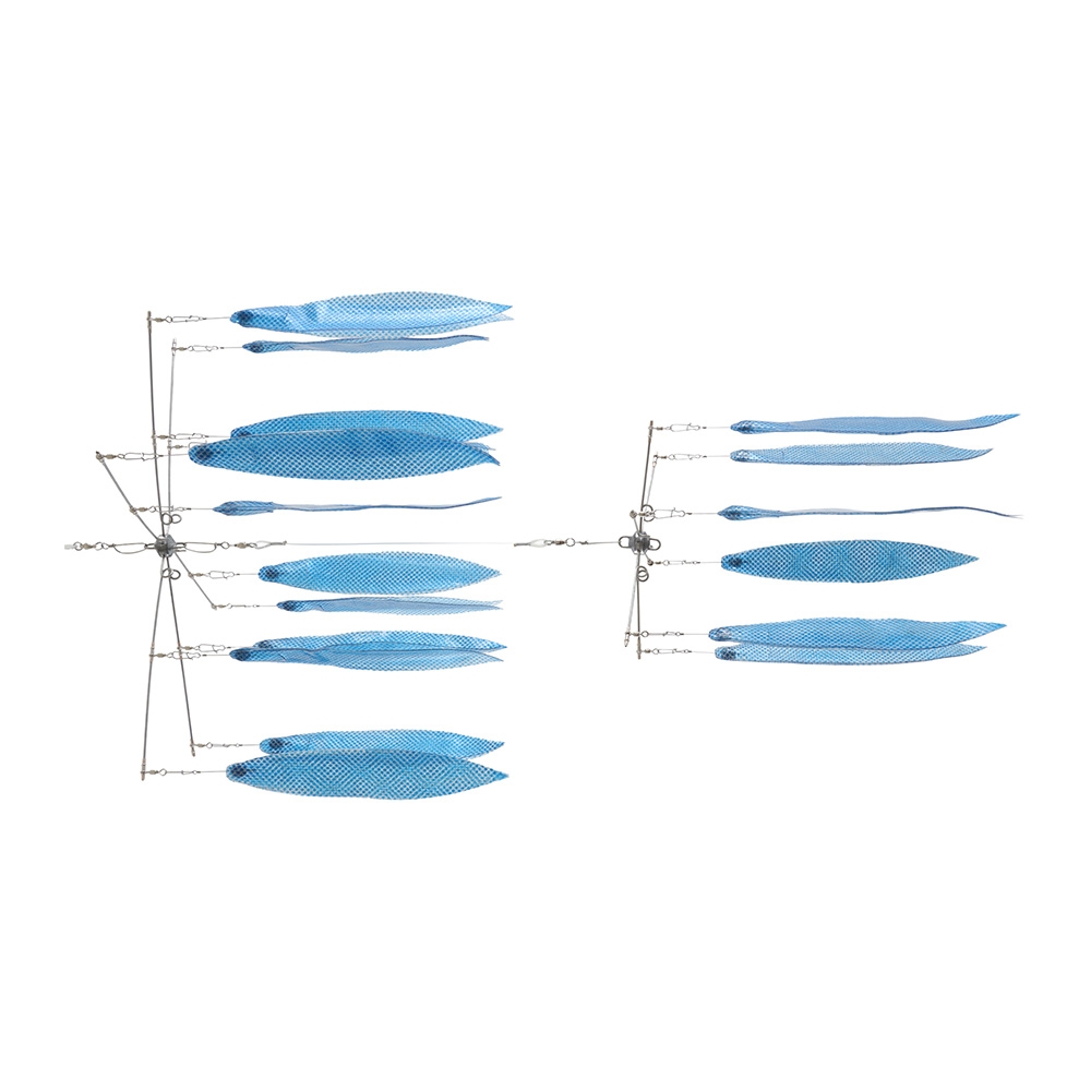 Bonze 18-Bait 2-Tier Flap Skirt Dredge Teaser Blue/Silver