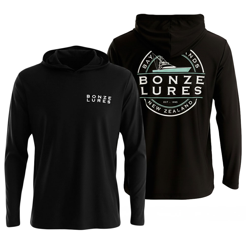 Bonze Carolina Flare UPF50+ Mens Hoodie Black