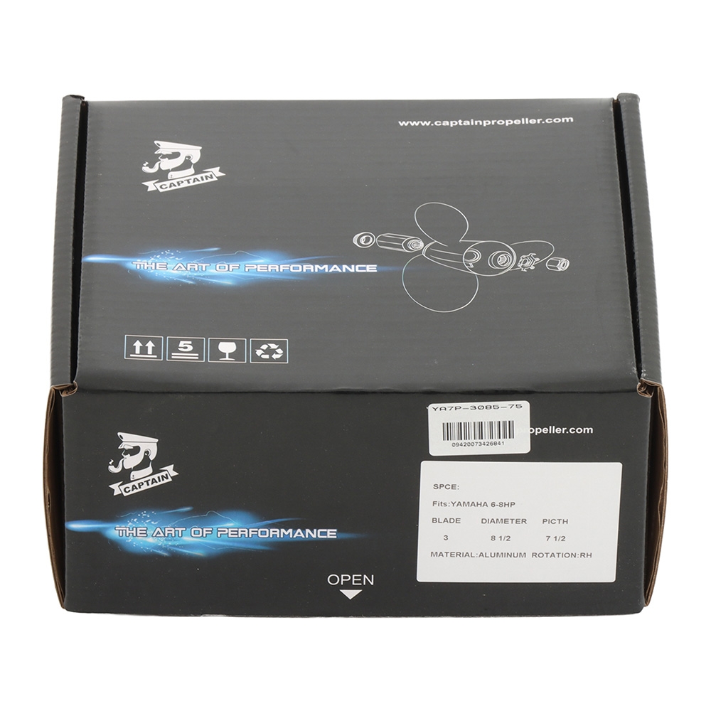 Aluminium 3-Blade Propeller for Yamaha Outboard 6-8HP 8 1/2in Dia x 7 1/2in Pitch