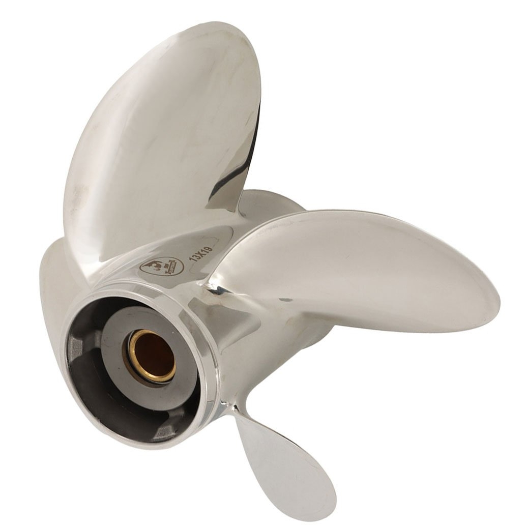 Captain Marine Stainless Steel 4-Blade Propeller for Yamaha Outboard 50-130HP 13in Dia x 19in Pitch