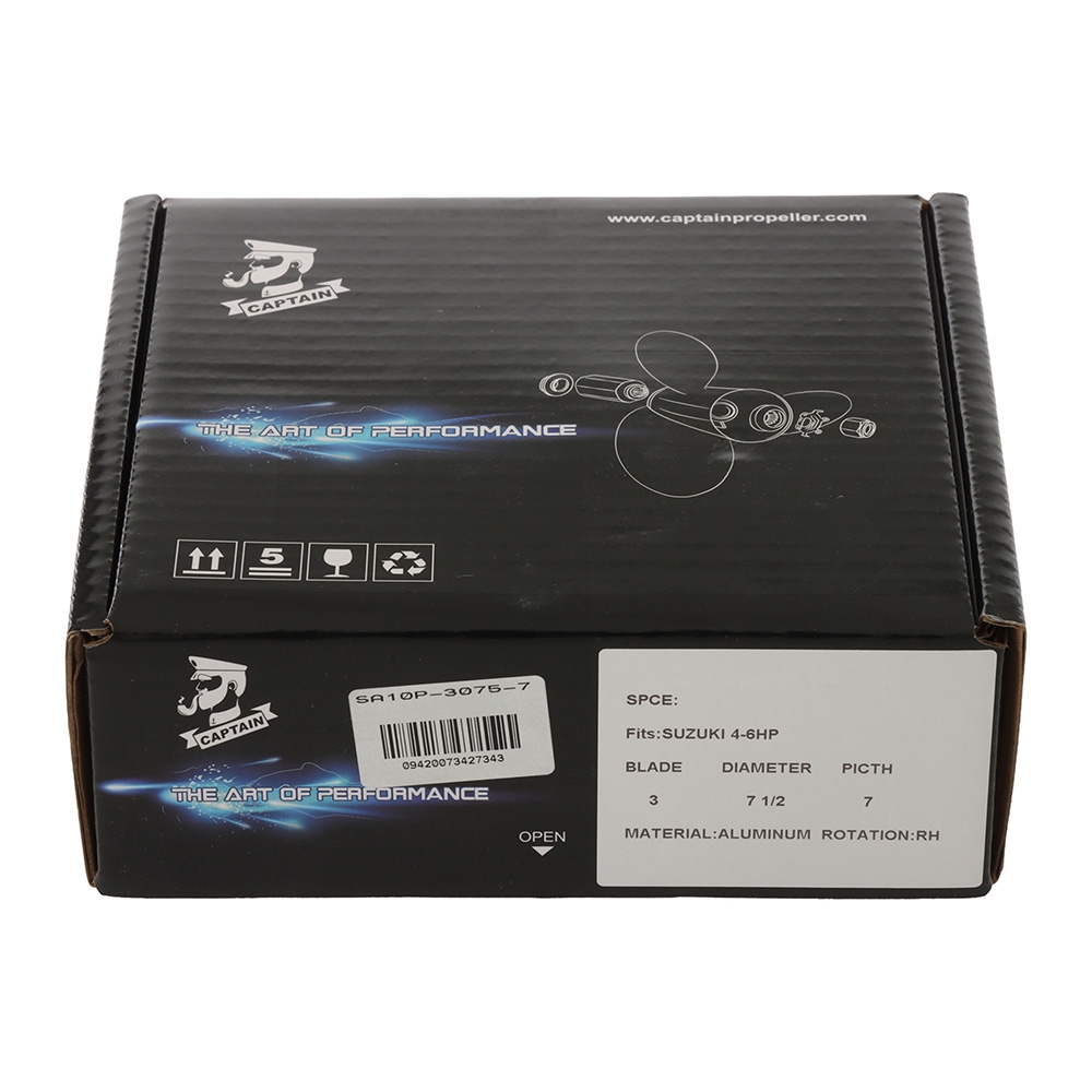 Alloy 3-Blade Propeller for Suzuki Outboard 4-6HP 7 1/2in Dia x 7 Pitch