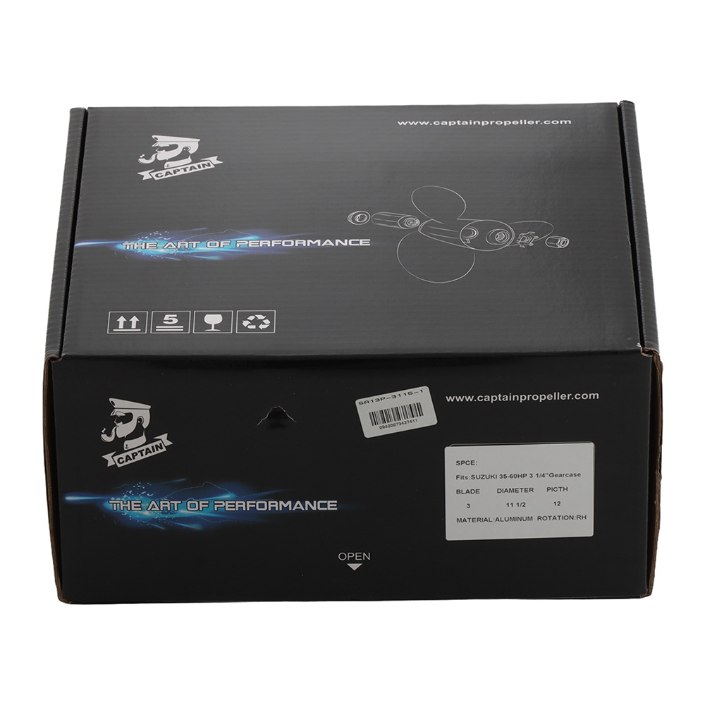 Alloy 3-Blade Propeller for Suzuki Outboard 35-60HP 11 1/2in Dia x 12 Pitch