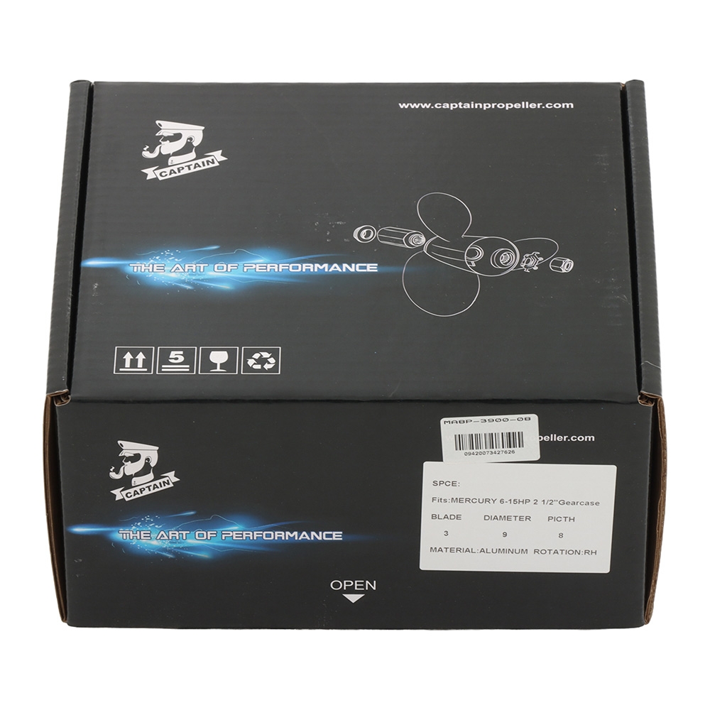 Aluminium Alloy 3-Blade Propeller For Mercury 6-15HP Outboard 9 x 8in