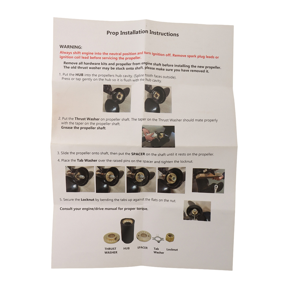 Aluminium Alloy Interchangeable Hub 4-Blade Propeller for Mercury 40-140HP Outboard 13.4 x 15in