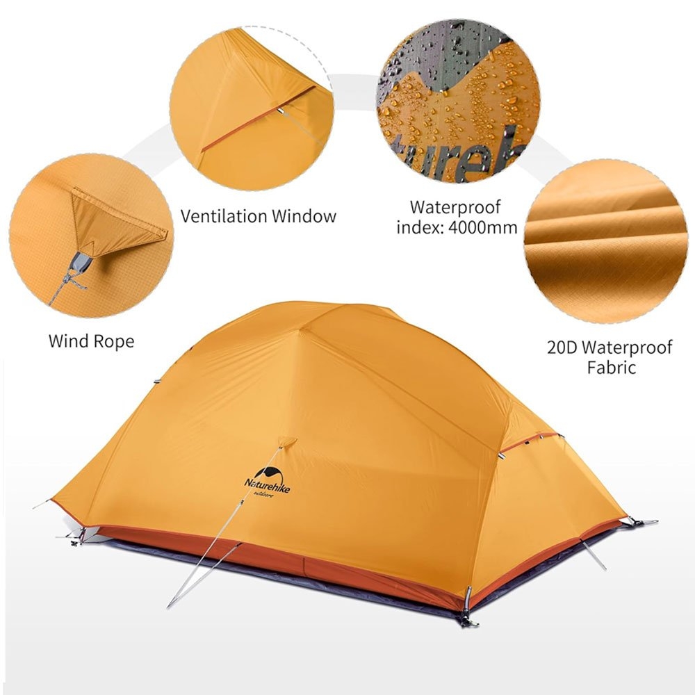 Naturehike Cloud Up Base 2-Person Ultralight Backpacking Tent Orange