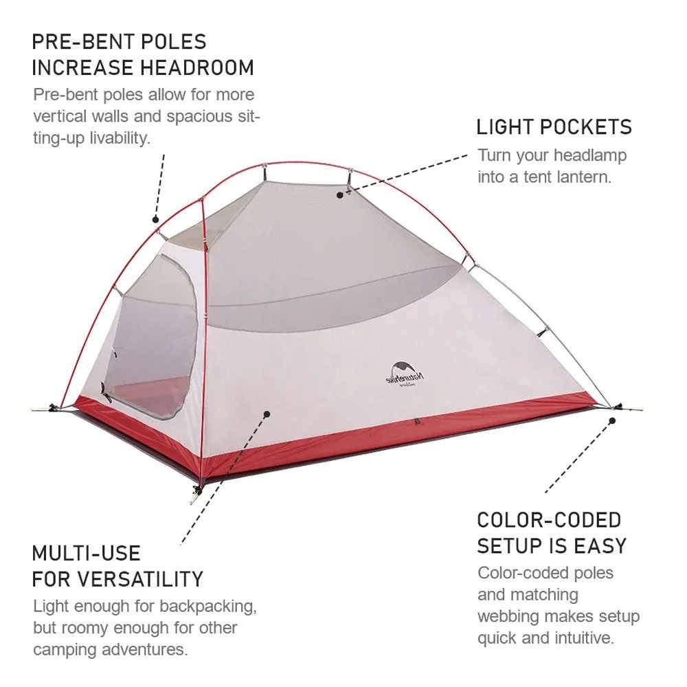 Naturehike Cloud Up Base 2-Person Ultralight Backpacking Tent Orange