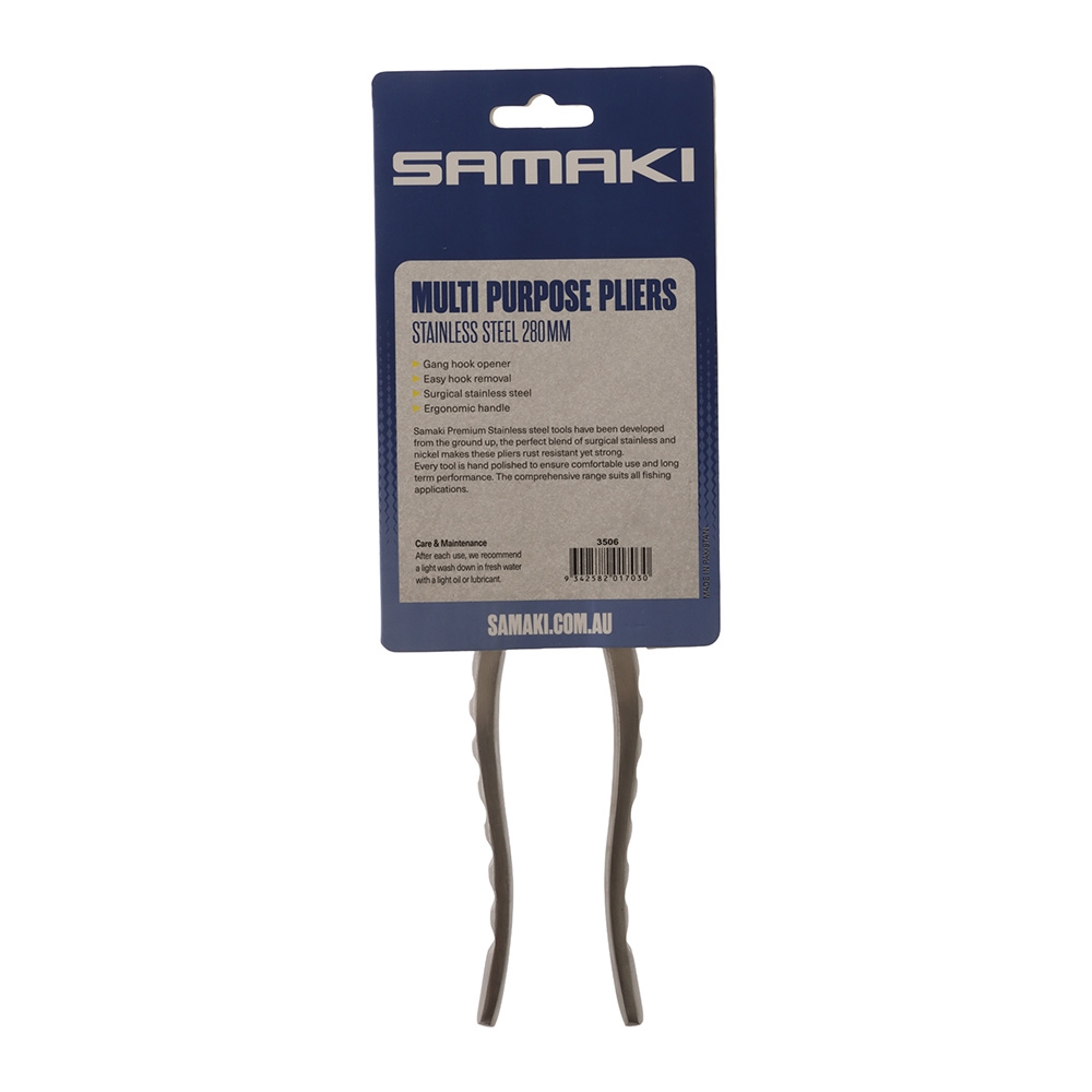 Samaki Stainless Multi Purpose Pliers with Gang Hook Opener 280mm