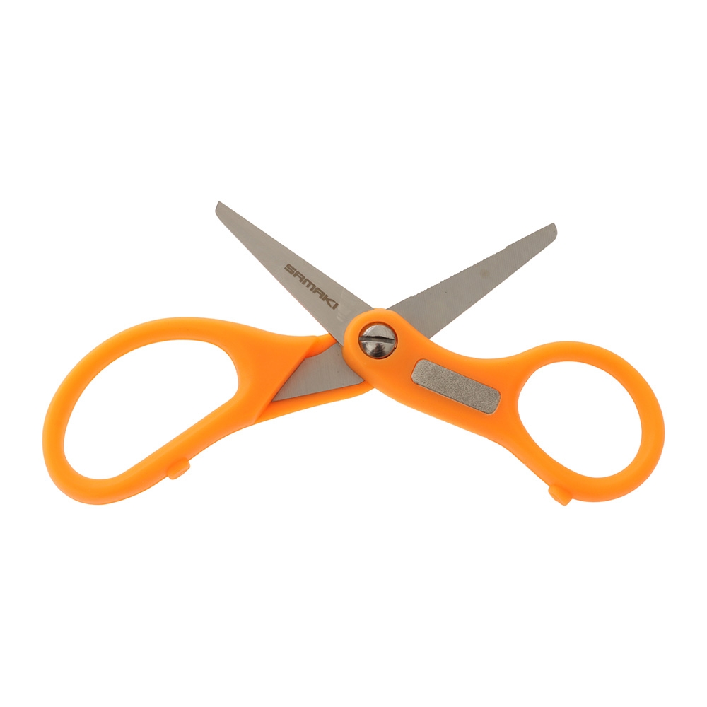 Samaki Braid Scissors with Hook Sharpener - Assorted Colours