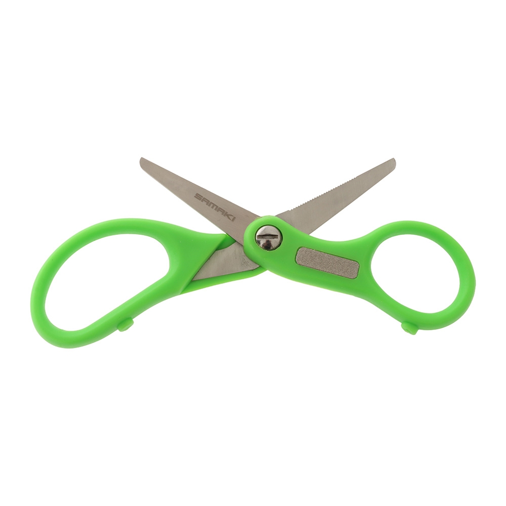 Samaki Braid Scissors with Hook Sharpener - Assorted Colours