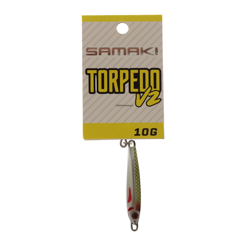 Samaki Torpedo V2 Long Cast Metal Spinner Lure 10g Whitebait