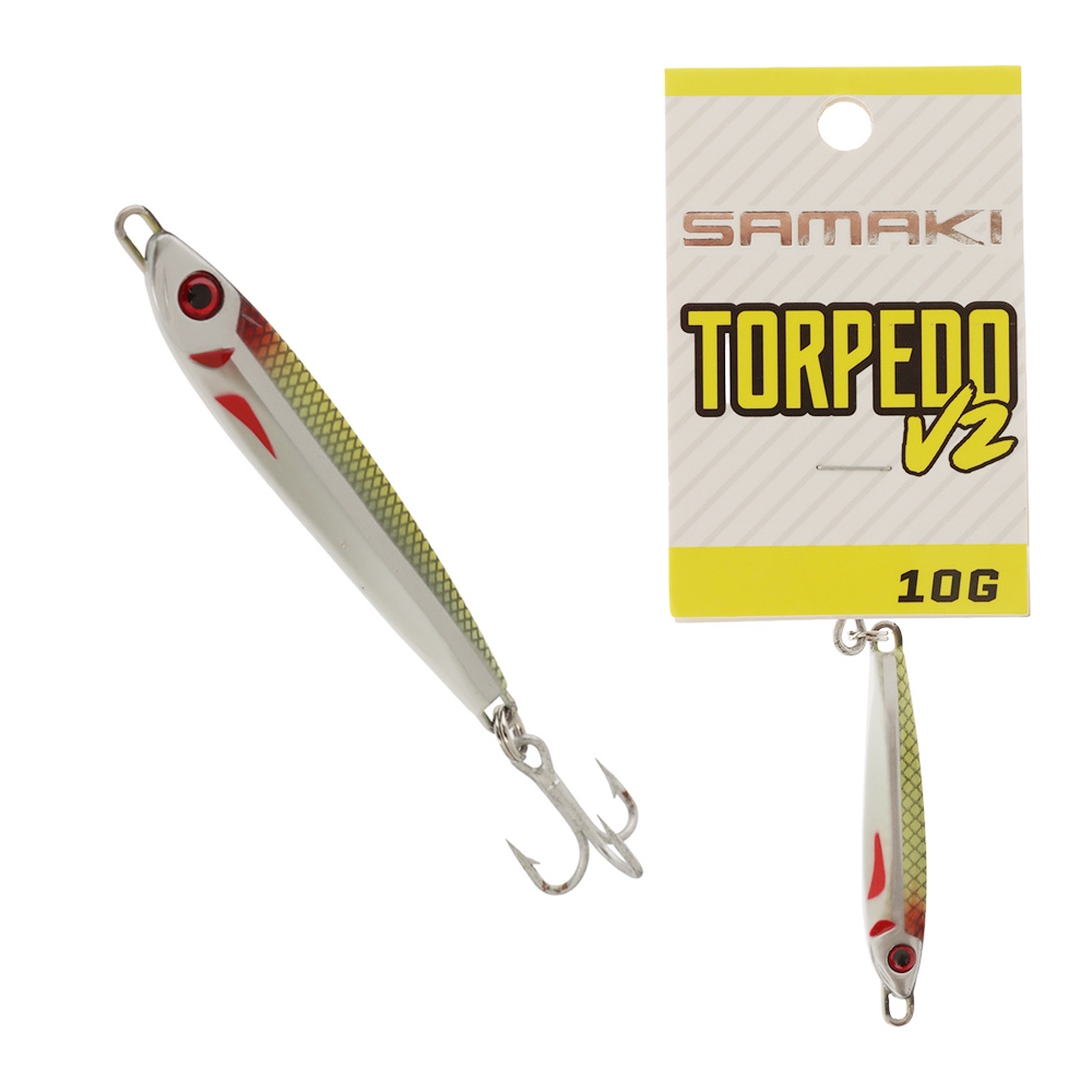 Samaki Torpedo V2 Metal Spinner Lure 10g Whitebait