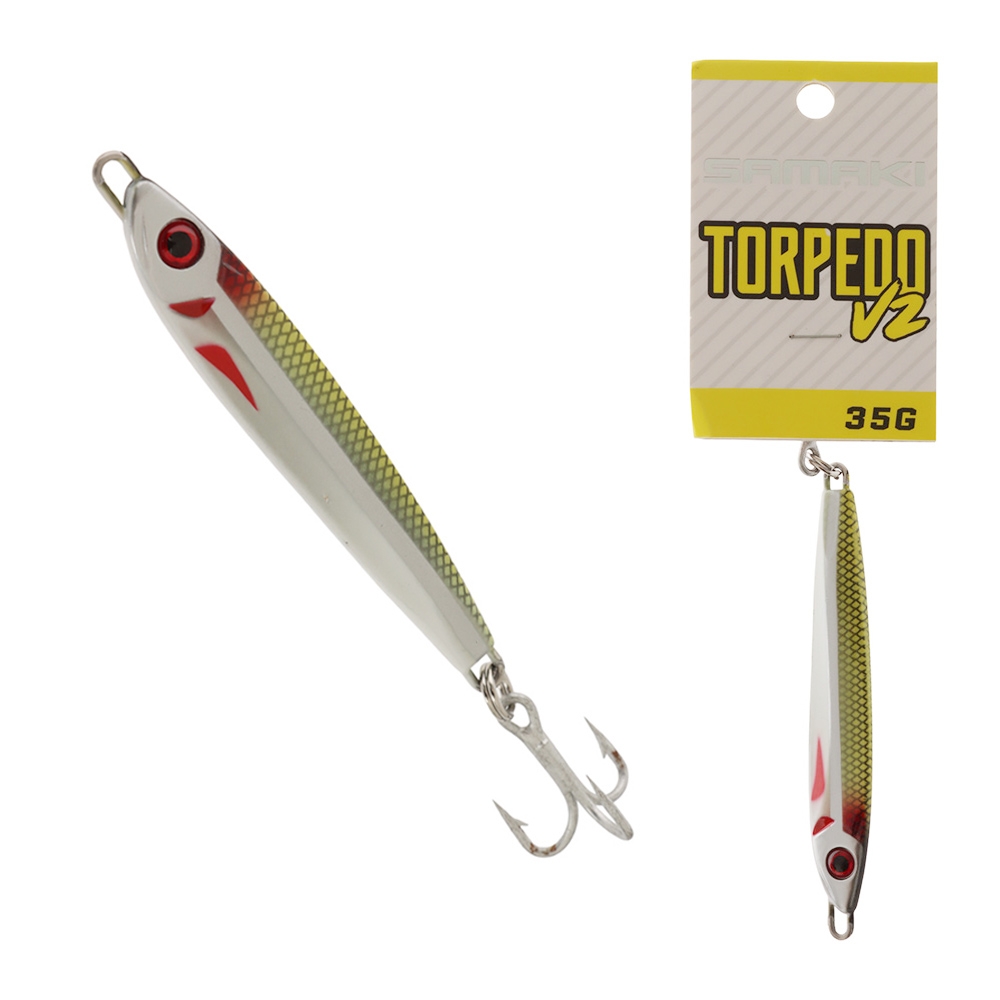 Samaki Torpedo V2 Metal Spinner Lure 35g Whitebait