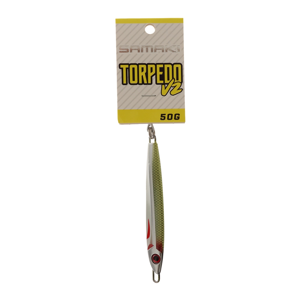 Samaki Torpedo V2 Long Cast Metal Spinner Lure 50g Whitebait