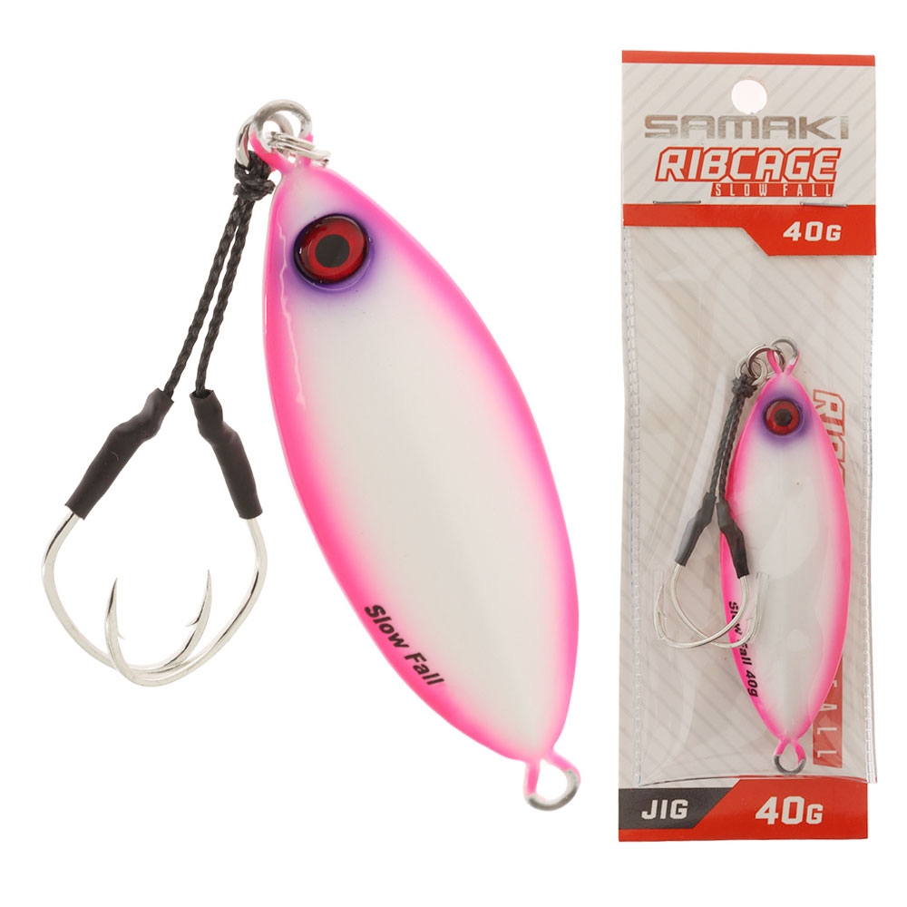 Samaki Ribcage Slow Fall Jig 40g Glowing Pink