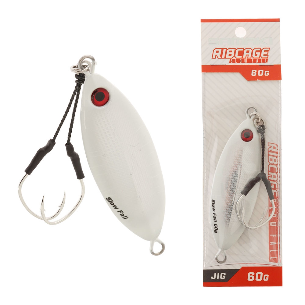 Samaki Ribcage Slow Fall Jig 60g Glow n Silver
