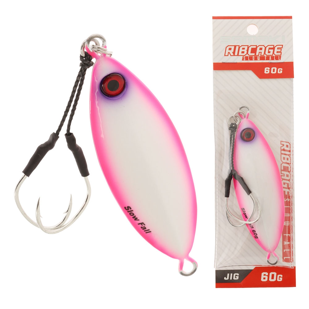 Samaki Ribcage Slow Fall Jig 60g Glowing Pink