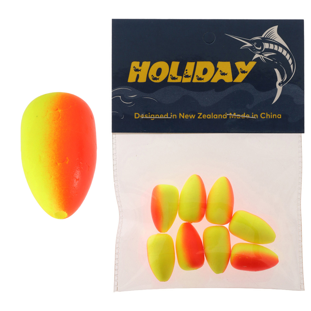 Holiday Bullet Floats Assorted Colours 11x20mm Qty 8