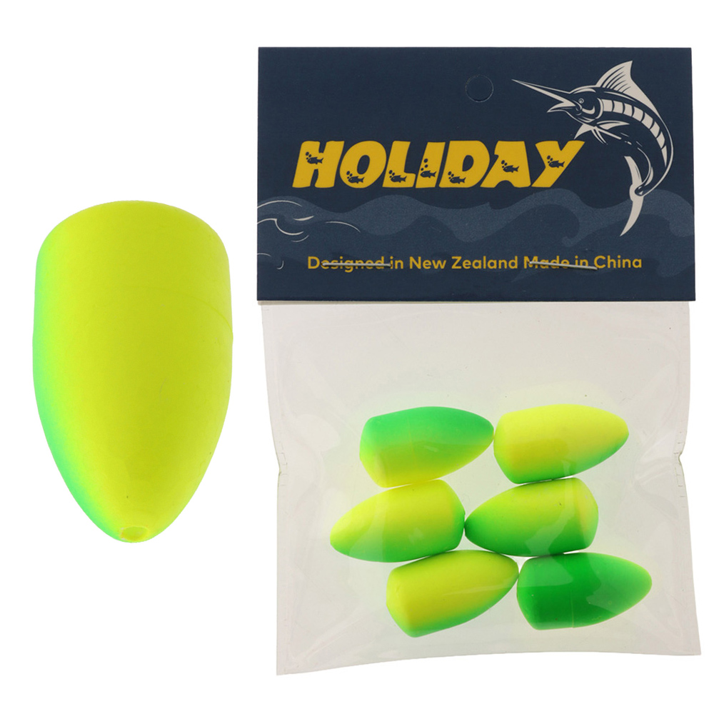 Holiday Bullet Floats Assorted Colours 13x25mm Qty 6